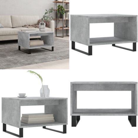 Mesa de centro madera de ingeniería gris hormigón 60x50x40 cm - Madera contrachapada - Mesa de centro gris hormigón