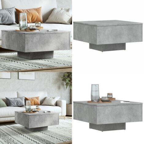 Mesa de centro madera de ingeniería gris hormigón 60x60x31,5 cm - Mesa de madera - Mesa de centro gris hormigón