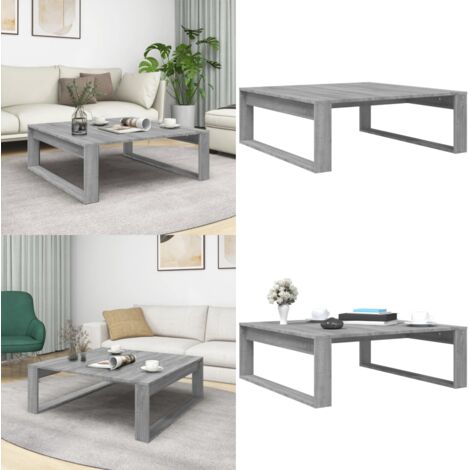 Mesa de centro madera de ingeniería gris Sonoma 100x100x35 cm - Madera contrachapada - Mesa gris Sonoma