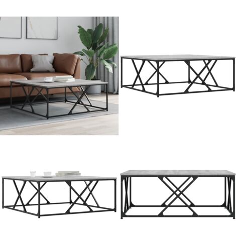 Mesa de centro madera de ingeniería gris Sonoma 100x100x40 cm - Madera de ingeniería - Mesa de salón