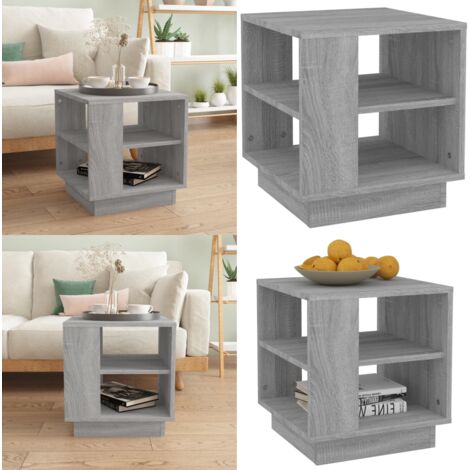 Mesa de centro madera de ingeniería gris Sonoma 40x40x43 cm - Mesa de salón - Madera contrachapada