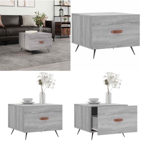 Mesa de centro madera de ingeniería gris Sonoma 50x50x40 cm - Madera de ingeniería - Mesa auxiliar