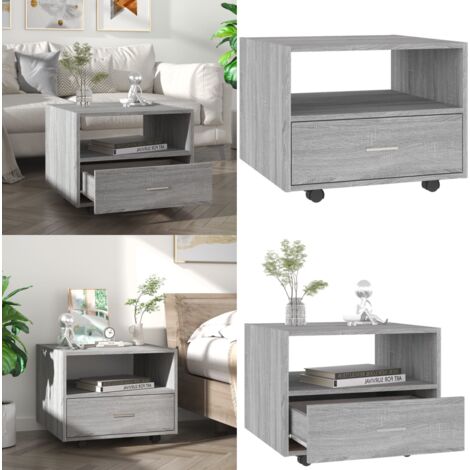 Mesa de centro madera de ingeniería gris Sonoma 55x55x40 cm - Madera contrachapada - Mesa de centro gris