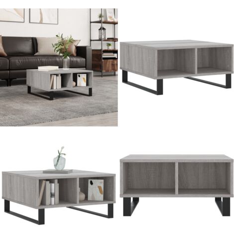 Mesa de centro madera de ingeniería gris Sonoma 60x60x30 cm - Madera contrachapada - Mesa de salón