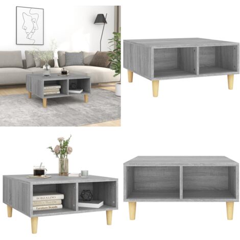 Mesa de centro madera de ingeniería gris Sonoma 60x60x30 cm - Mesa auxiliar - Madera de ingeniería