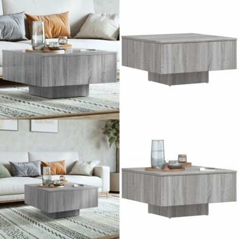 Mesa de centro madera de ingeniería gris Sonoma 60x60x31,5 cm - Mesa de centro gris - Mesa de centro de madera