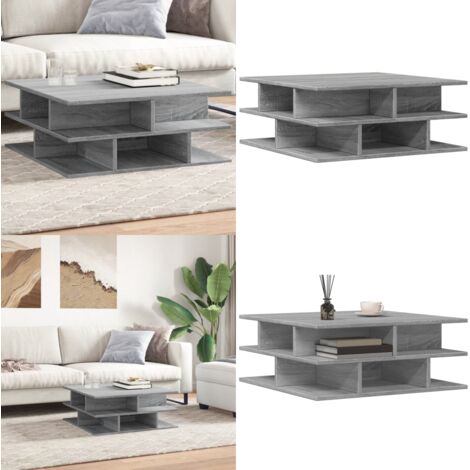 Mesa de centro madera de ingeniería gris Sonoma 70x70x29 cm - Madera de ingeniería - Mesa de centro gris