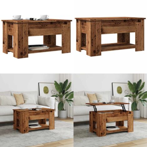 Mesa de centro madera de ingeniería madera antigua 79x49x41 cm - Mesa de comedor - Mesa de trabajo