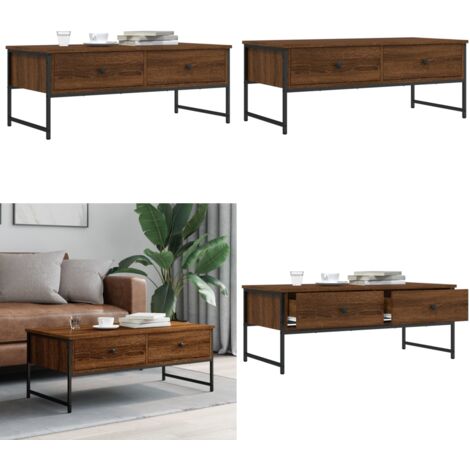 Mesa de centro madera de ingeniería marrón roble 101x49x39,5 cm - Madera de ingeniería - Mesa de salón
