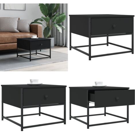Mesa de centro madera de ingeniería negra 51x51x40 cm - Madera contrachapada - Mesa de salón