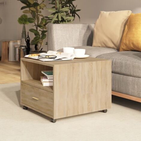 Mesa de centro madera de ingeniería roble  55x55x40 cm