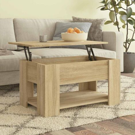 Mesa de centro madera de ingeniería roble  79x49x41 cm
