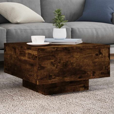 Mesa de centro madera de ingeniería roble ahumado 55x55x31 cm