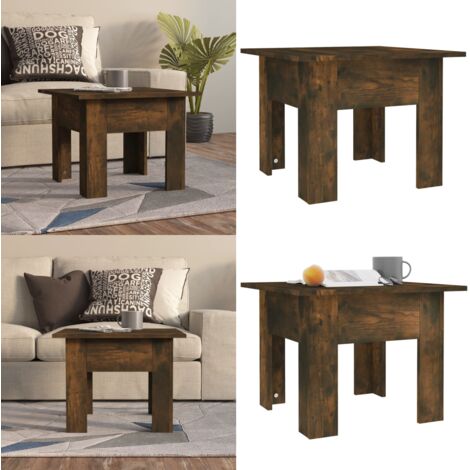 Mesa de centro madera de ingeniería roble ahumado 55x55x42 cm - Mesa de salón - Mesa de centro de madera