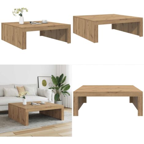 Mesa de centro madera de ingeniería roble artisan 100x100x35 cm - Madera contrachapada - Mesa de salón