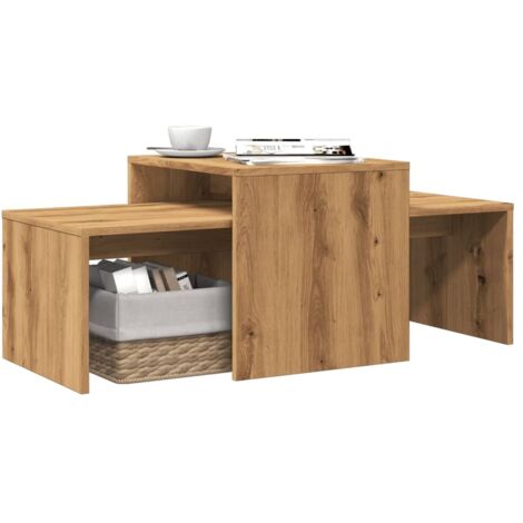 Mesa de centro madera de ingeniería roble artisan 100x48x40 cm
