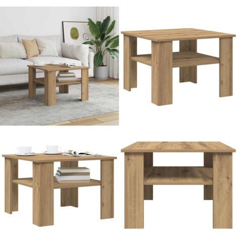 Mesa de centro madera de ingeniería roble artisan 60x60x42 cm - Mesa de salón - Madera contrachapada