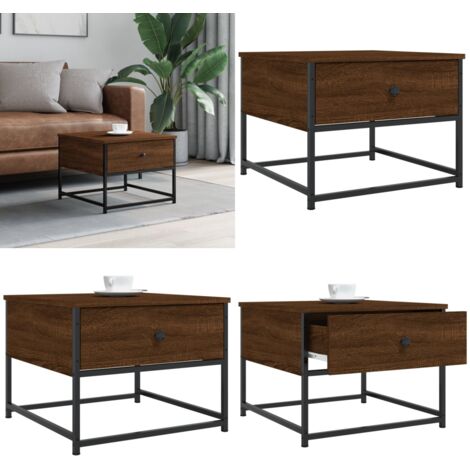 Mesa de centro madera de ingeniería roble marrón 51x51x40 cm - Madera contrachapada - Mesa de salón