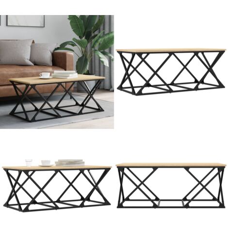 Mesa de centro madera de ingeniería roble Sonoma 100x49x40 cm - Madera de ingeniería - Mesa de salón