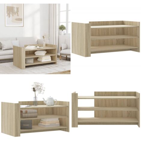 Mesa de centro madera de ingeniería roble Sonoma 100x50x50 cm - Madera de ingeniería - Mesa de centro roble