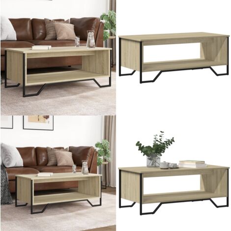 Mesa de centro madera de ingeniería roble Sonoma 100x51x40 cm - Madera de ingeniería - Mesa auxiliar