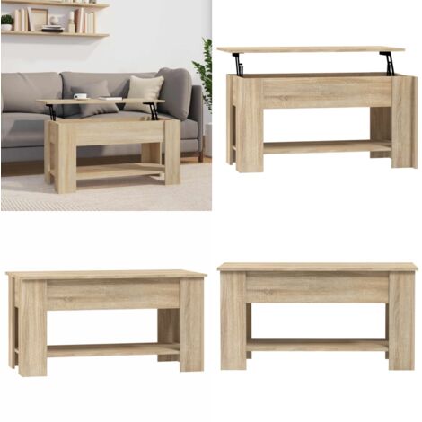 Mesa de centro madera de ingeniería roble Sonoma 101x49x52 cm - Mesa de comedor - Mesa de trabajo