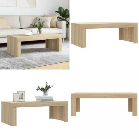 Mesa de centro madera de ingeniería roble Sonoma 102x50x36 cm - Madera contrachapada - Mesa de centro moderna