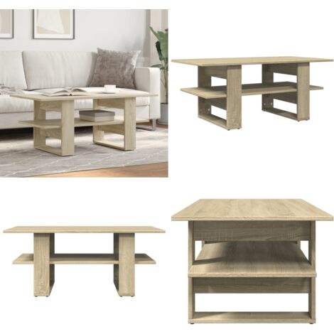 Mesa de centro madera de ingeniería roble Sonoma 102x55x42 cm - Madera de ingeniería - Mesa de roble