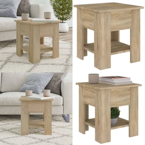 Mesa de centro madera de ingeniería roble Sonoma 40x40x42 cm - Mesa auxiliar - Mesa de salón