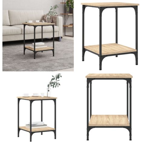 Mesa de centro madera de ingeniería roble Sonoma 40x40x55 cm - Madera contrachapada - Almacenamiento
