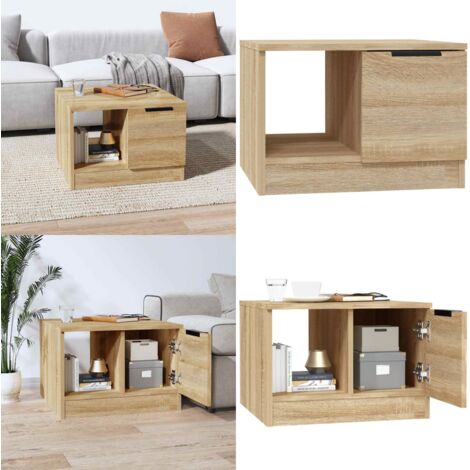 Mesa de centro madera de ingeniería roble Sonoma 50x50x36 cm - Madera contrachapada - Mesa de salón