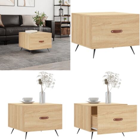 Mesa de centro madera de ingeniería roble Sonoma 50x50x40 cm - Madera de ingeniería - Mesa auxiliar