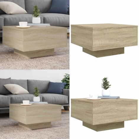 Mesa de centro madera de ingeniería roble Sonoma 55x55x31 cm - Mesa de salón - Mesa de centro de madera