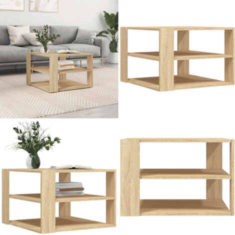 Mesa de centro madera de ingeniería roble Sonoma 58x58x40cm - Madera contrachapada - Mesa de centro de roble