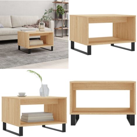 Mesa de centro madera de ingeniería roble Sonoma 60x50x40 cm - Madera contrachapada - Roble Sonoma