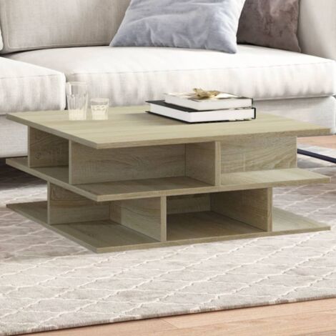 Mesa de centro madera de ingeniería roble Sonoma 70x70x29 cm vidaXL