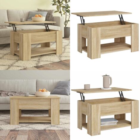 Mesa de centro madera de ingeniería roble Sonoma 79x49x41 cm - Mesa de comedor - Mesa de trabajo