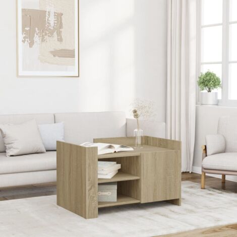 Mesa de centro madera de ingeniería roble Sonoma 80x50x50 cm vidaXL