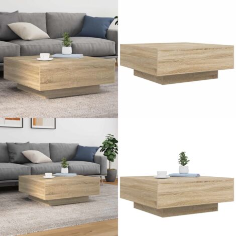 Mesa de centro madera de ingeniería roble Sonoma 80x80x31 cm - Mesa de salón - Mesa de centro de madera