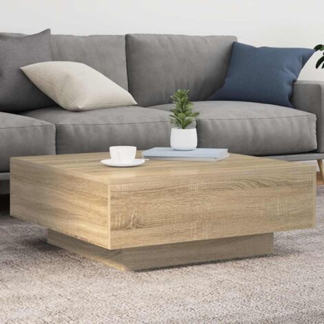 Mesa de centro madera de ingeniería roble Sonoma 80x80x31 cm vidaXL