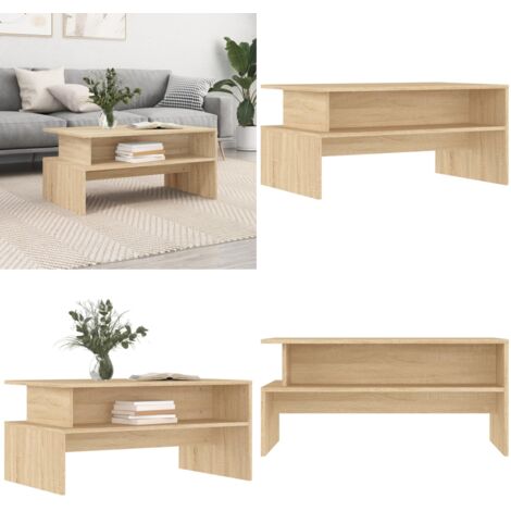 Mesa de centro madera de ingeniería roble Sonoma 90x55x42,5 cm - Mesa de centro de madera - Mesa de centro de ingeniería