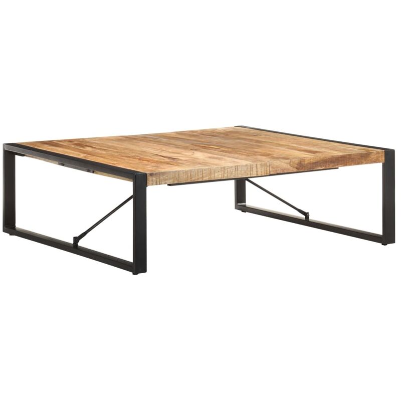 

Mesa de centro madera de mango rugosa 120x120x40 cm - Negro