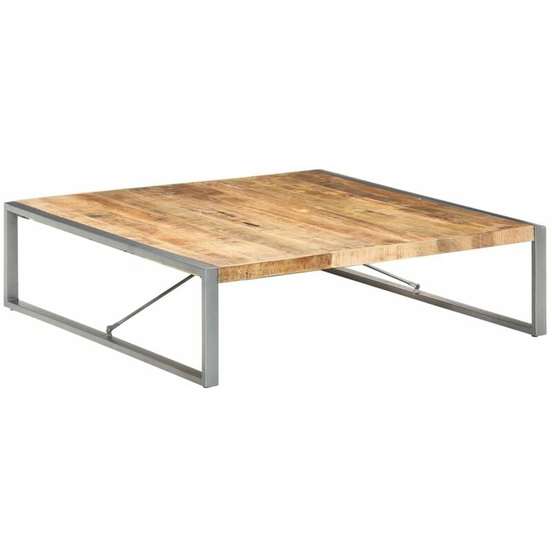 

Mesa de centro madera de mango rugosa 140x140x40 cm