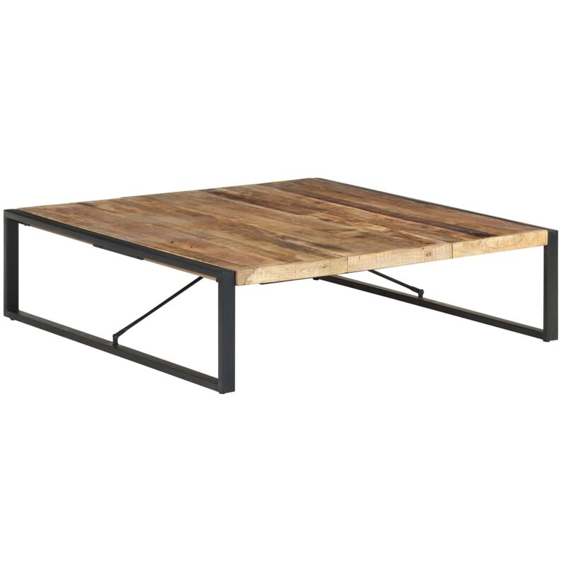

Mesa de centro madera de mango rugosa 140x140x40 cm