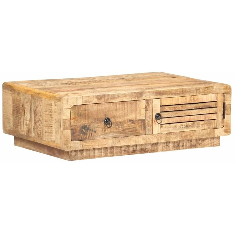 

Mesa de centro madera de mango rugosa 90x60x29 cm