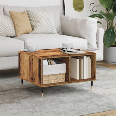 Mesa de centro madera ingeniería madera envejecida 60x50x36,5cm vidaXL