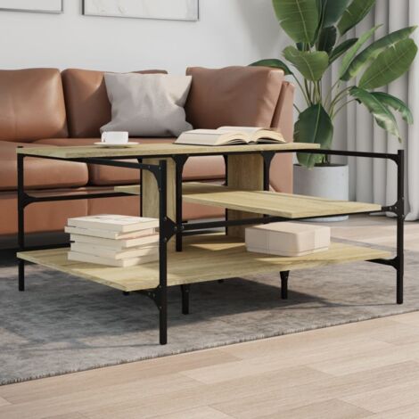 Mesa de centro madera ingeniería roble  100x100x48,5 cm