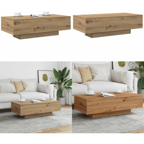 Mesa de centro madera ingeniería roble artisan 100x49,5x31 cm - Madera de ingeniería - Mesa de centro roble
