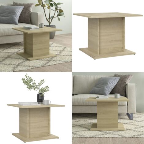 Mesa de centro madera ingeniería roble Sonoma 55,5x55,5x40 cm - Mesa de centro de madera - Mesa de centro de roble
