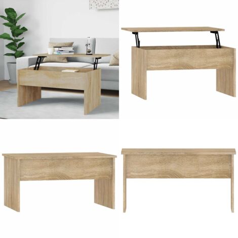 Mesa de centro madera ingeniería roble Sonoma 80x50,5x41,5 cm - Mesa de comedor - Mesa de trabajo